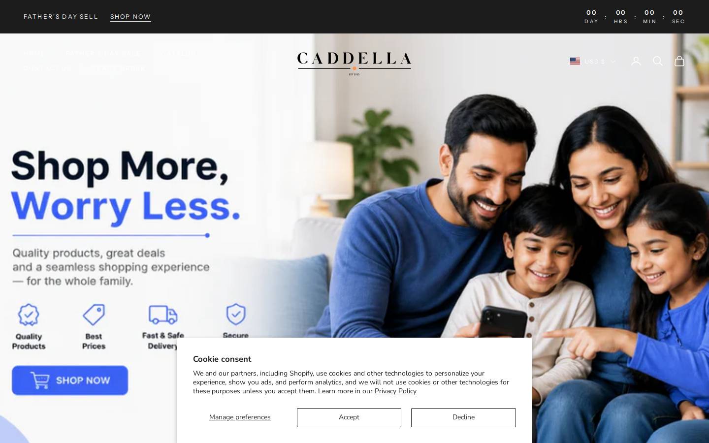 caddella.com homepage screenshot