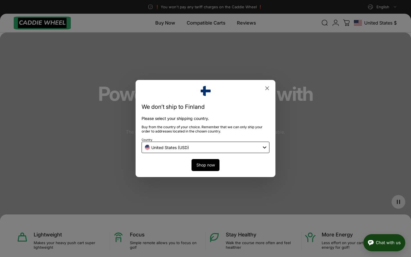 caddiewheel.com homepage screenshot
