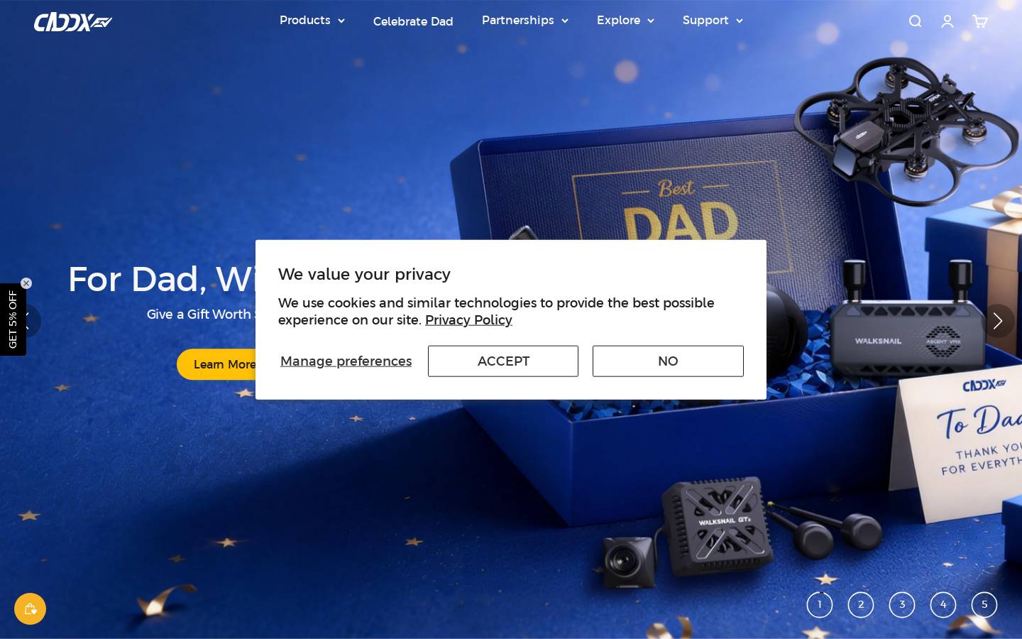caddxfpv.com homepage screenshot