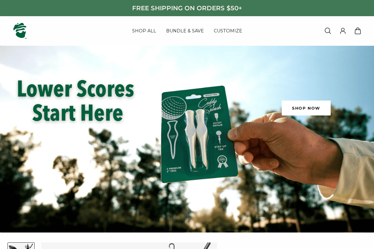 caddysplash.com homepage screenshot