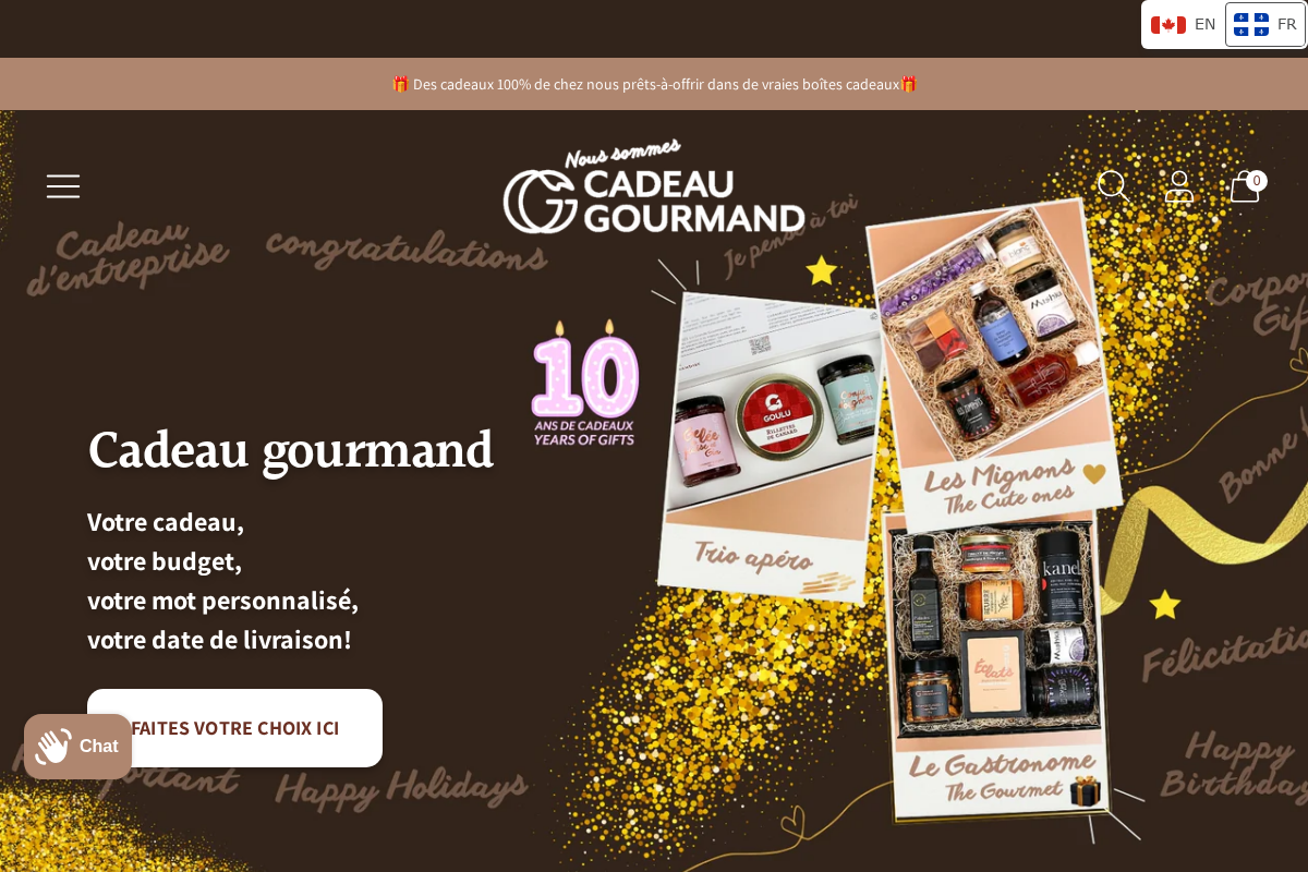 Cadeau Gourmand homepage screenshot