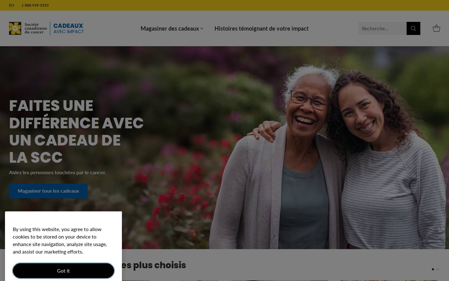 cadeauxavecimpact.ca homepage screenshot