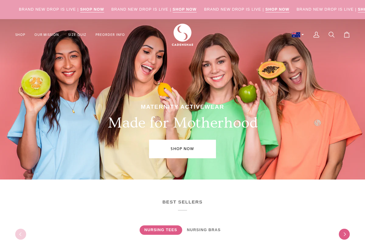 Cadenshae Australia homepage screenshot