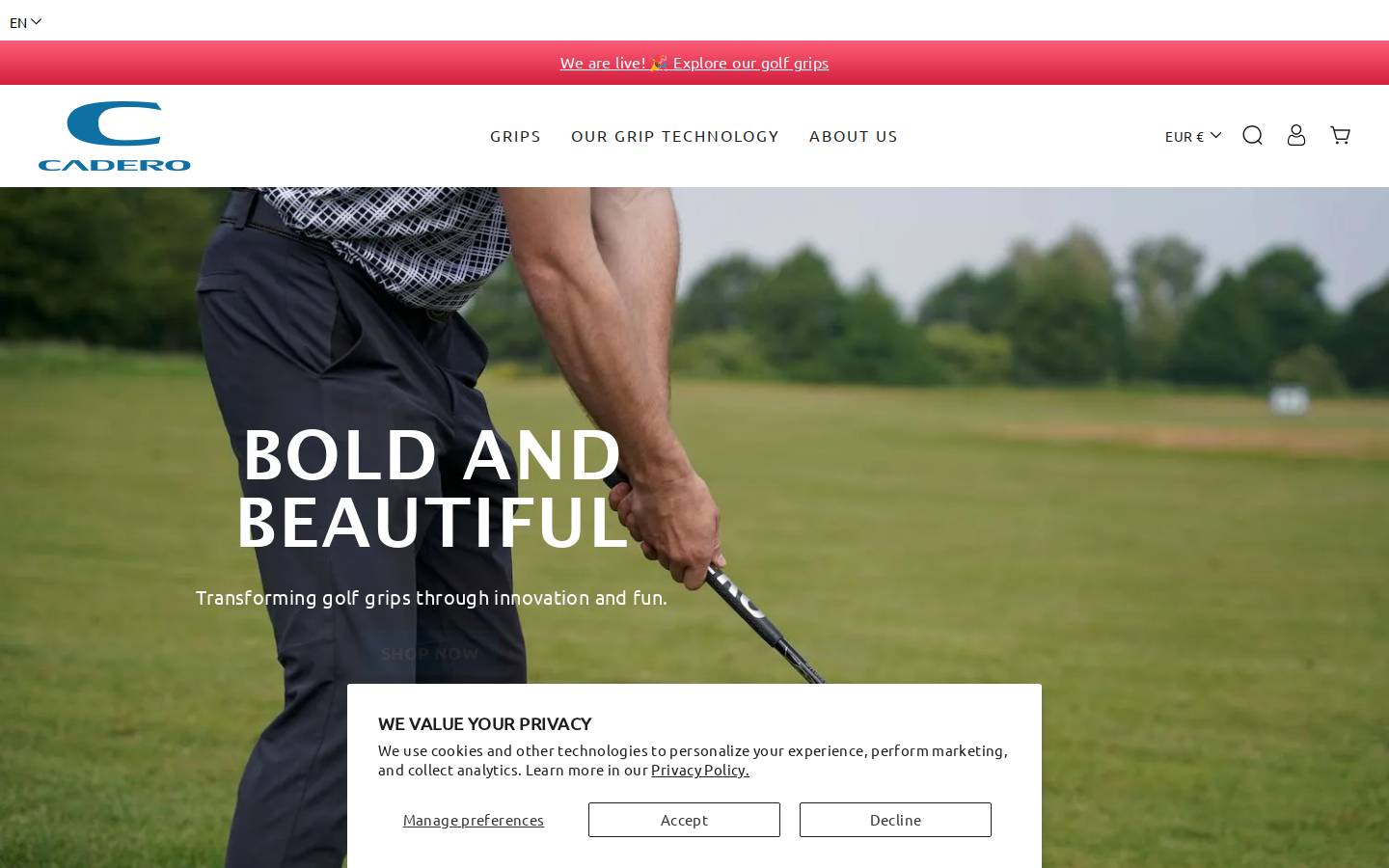 cadero.shop homepage screenshot