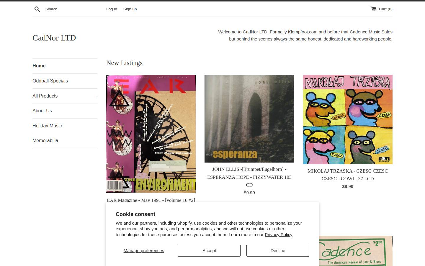 cadnor.com homepage screenshot