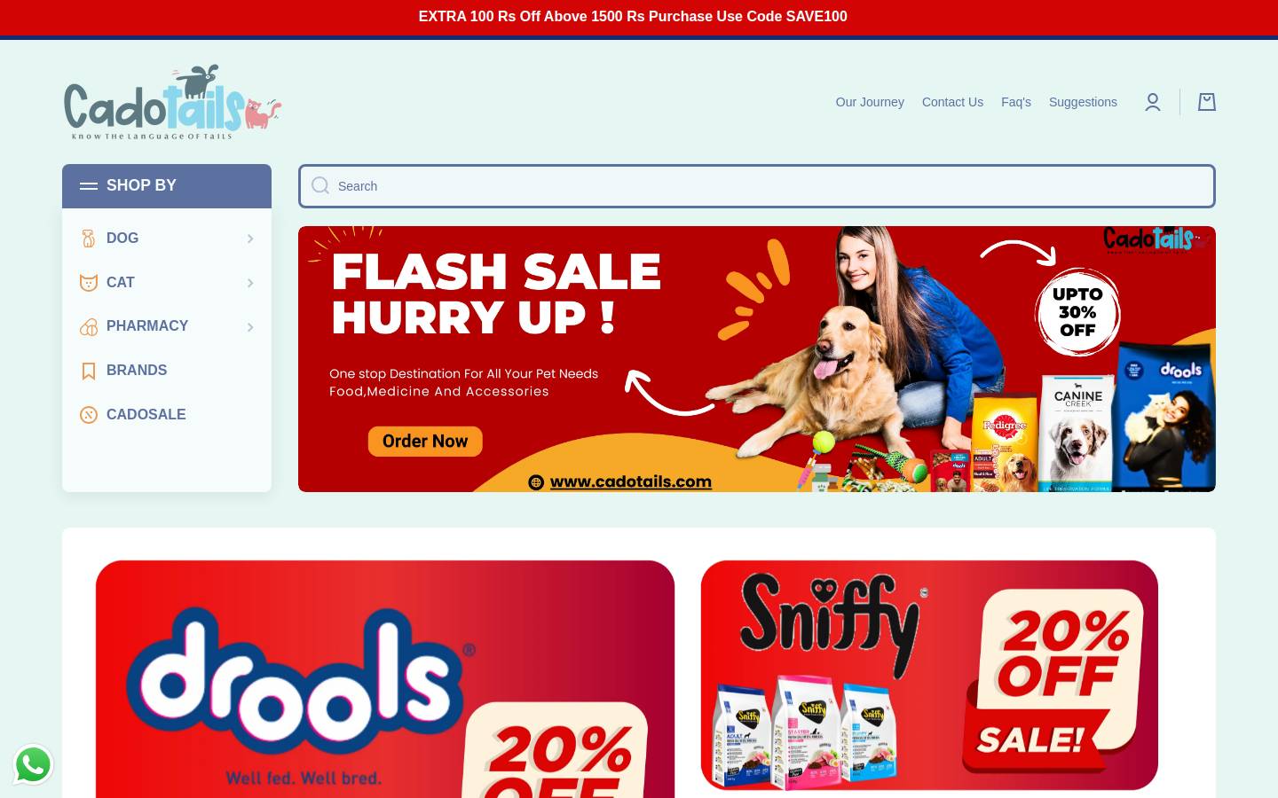 cadotails.com homepage screenshot