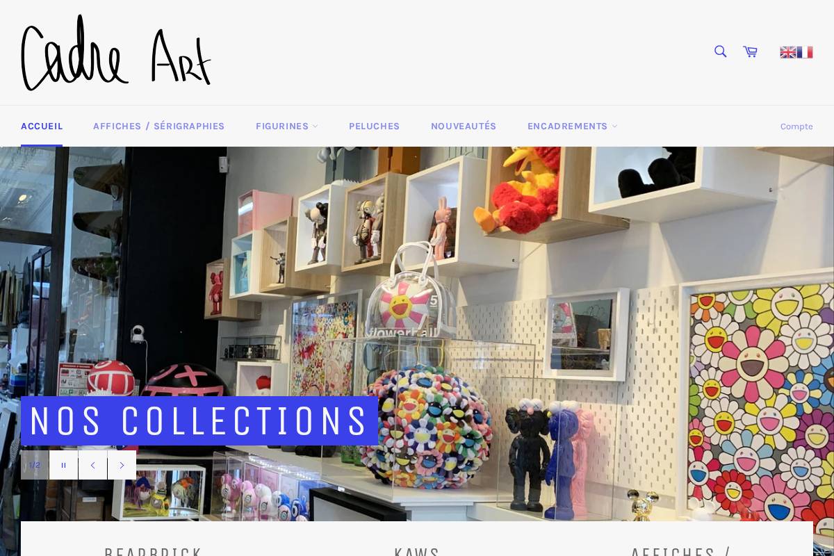 cadreart.fr homepage screenshot