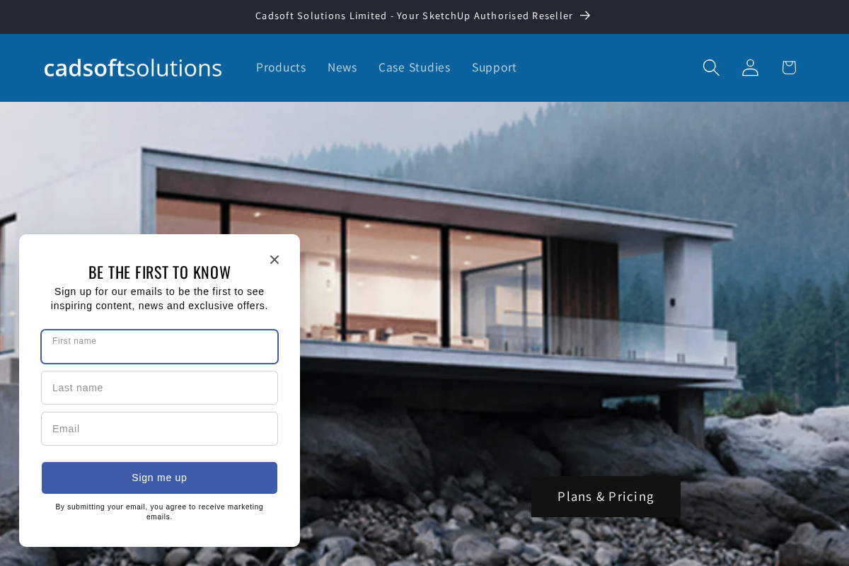 Cadsoftsolutions homepage screenshot