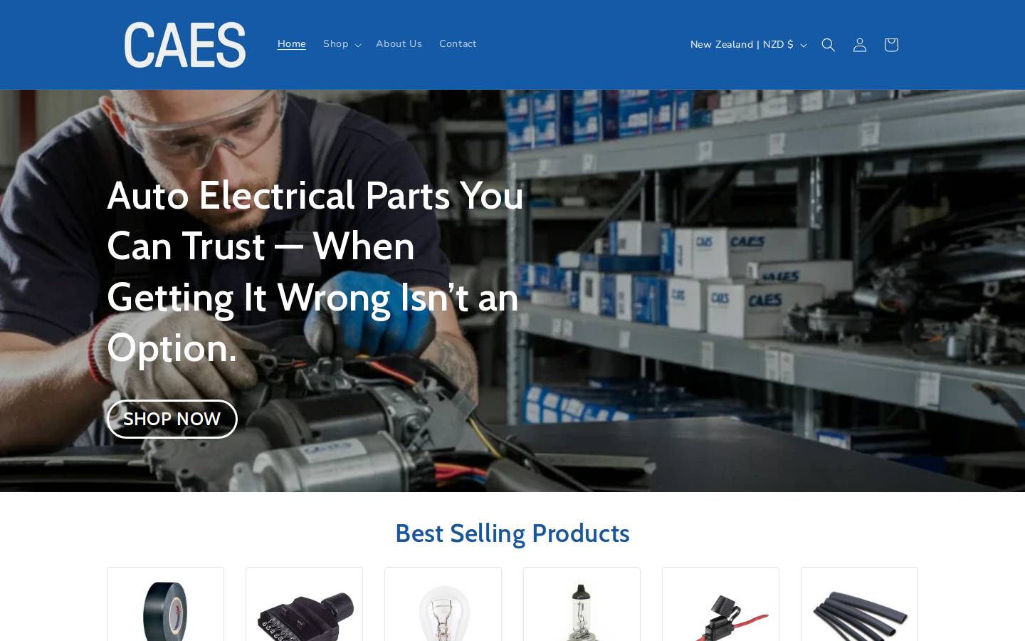 caes.nz homepage screenshot