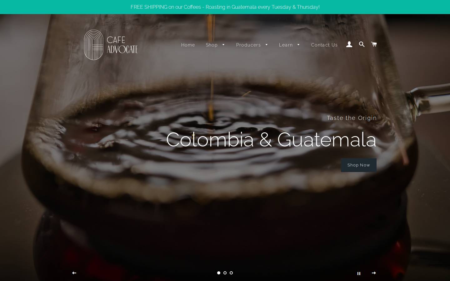 cafeadvocate.com homepage screenshot