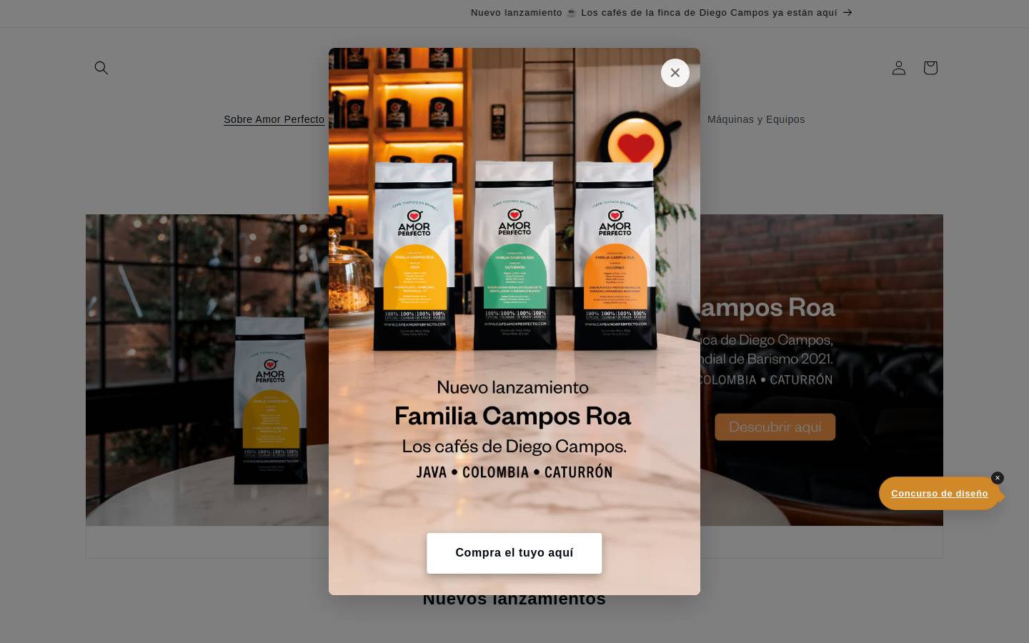 cafeamorperfecto.com homepage screenshot