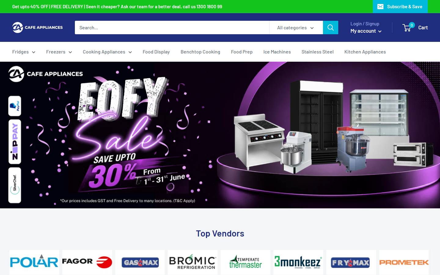 cafeappliance.com.au homepage screenshot