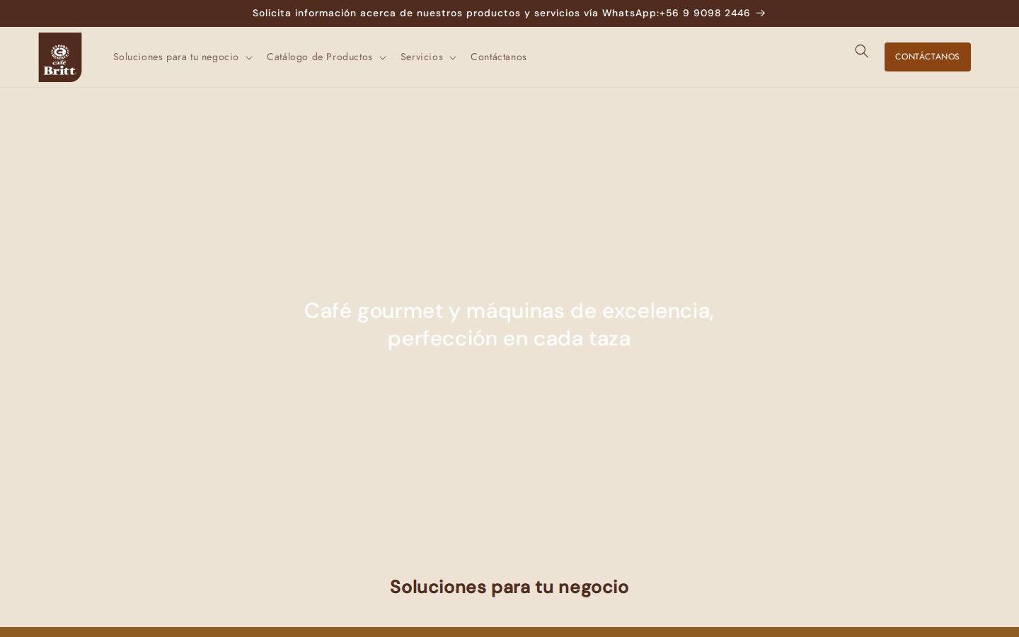 cafebrittnegocios.cl homepage screenshot