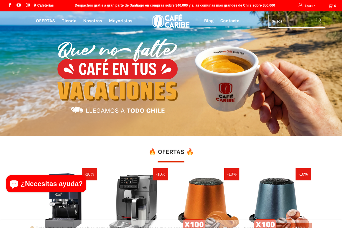 Café Caribe homepage screenshot