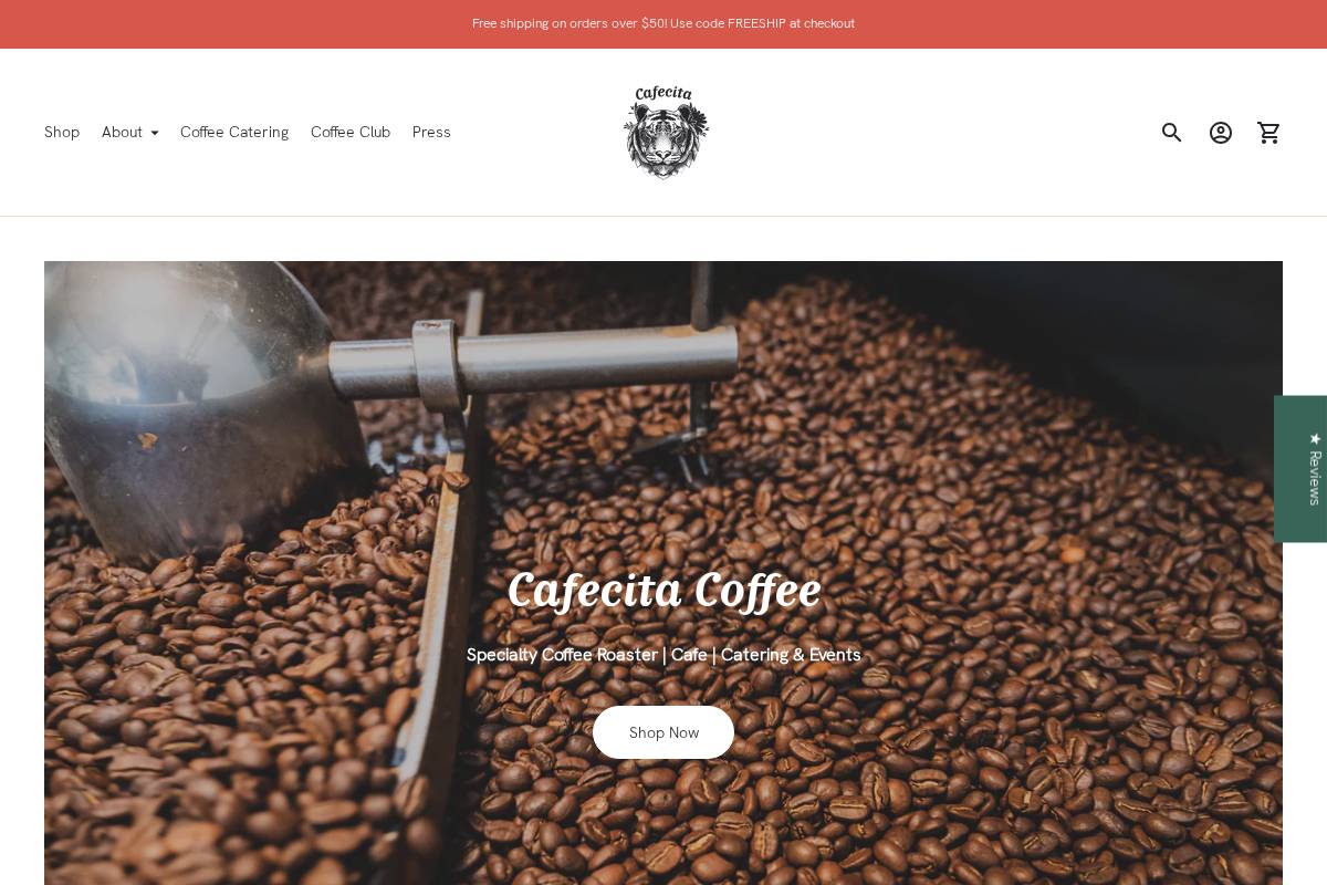 cafecitacoffee.com homepage screenshot