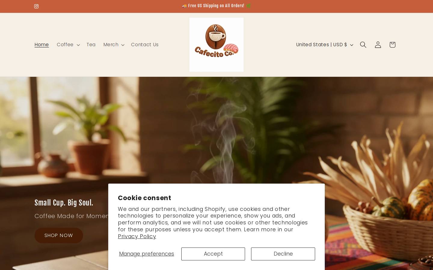 cafecitoco.shop homepage screenshot