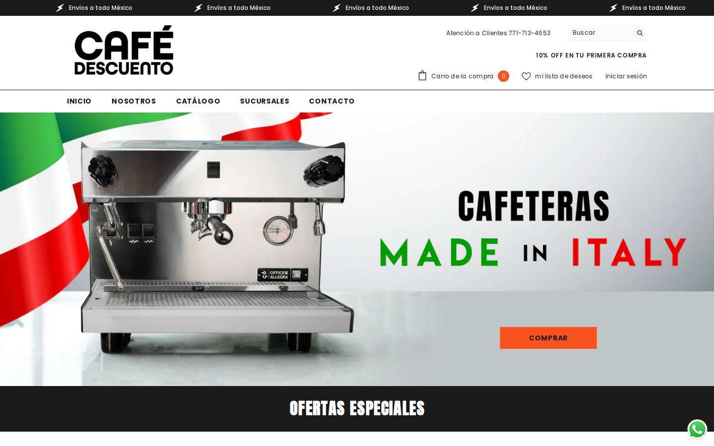 cafedescuento.com homepage screenshot