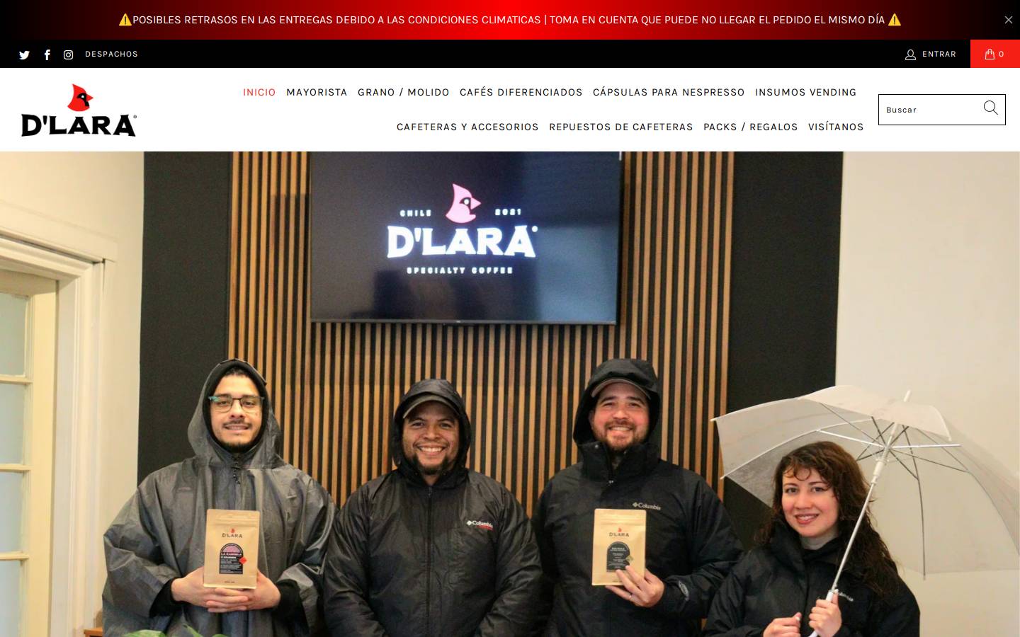 cafedlara.cl homepage screenshot