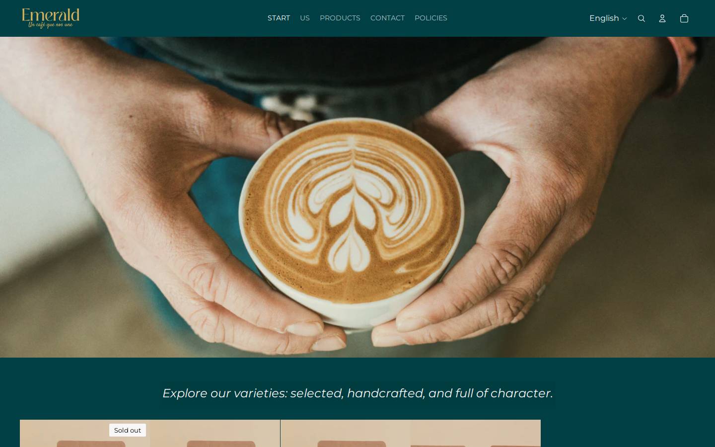 cafeemerald.com homepage screenshot
