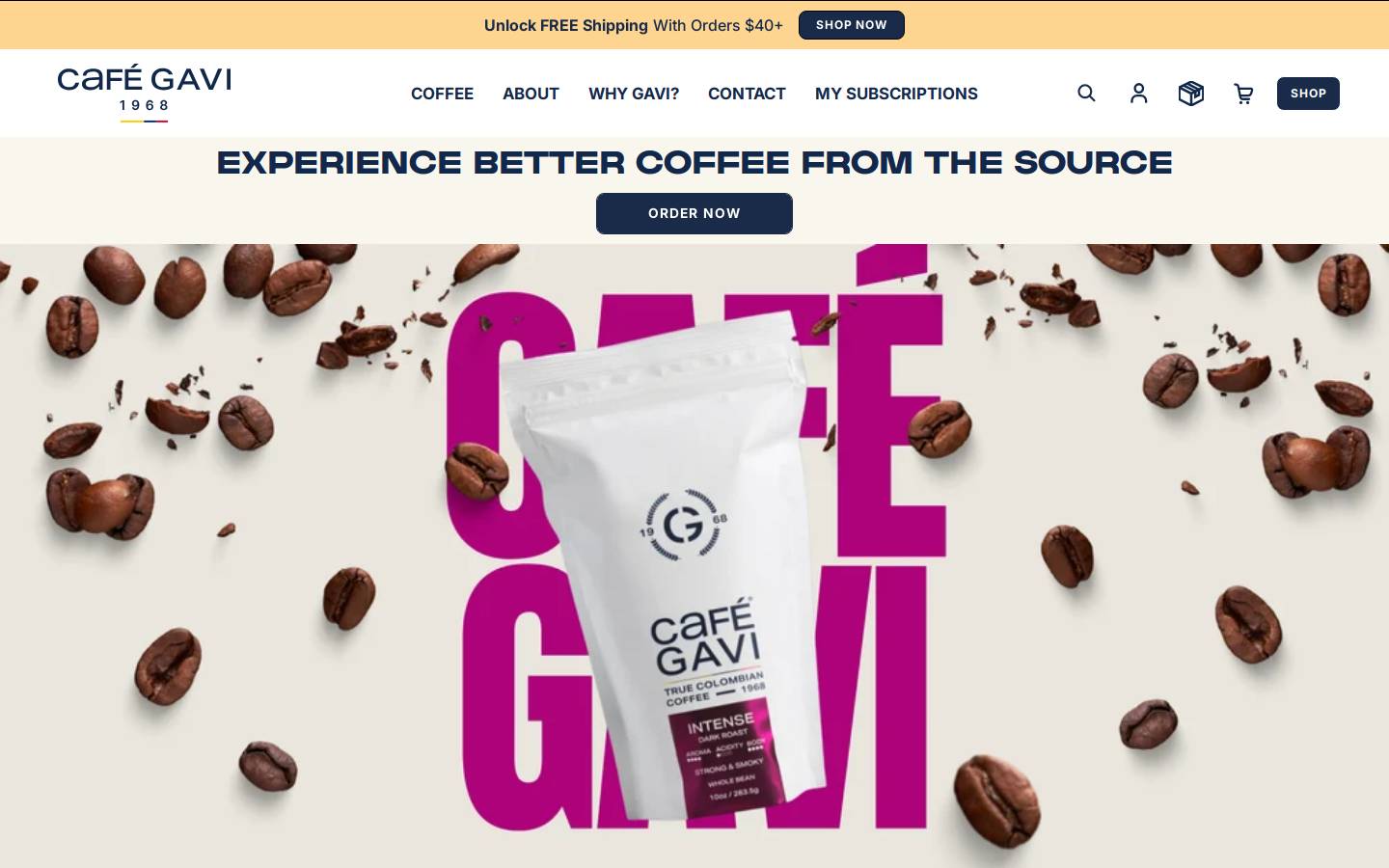 cafegavi.com homepage screenshot