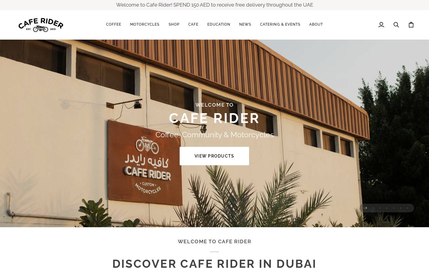 caferider.com homepage screenshot