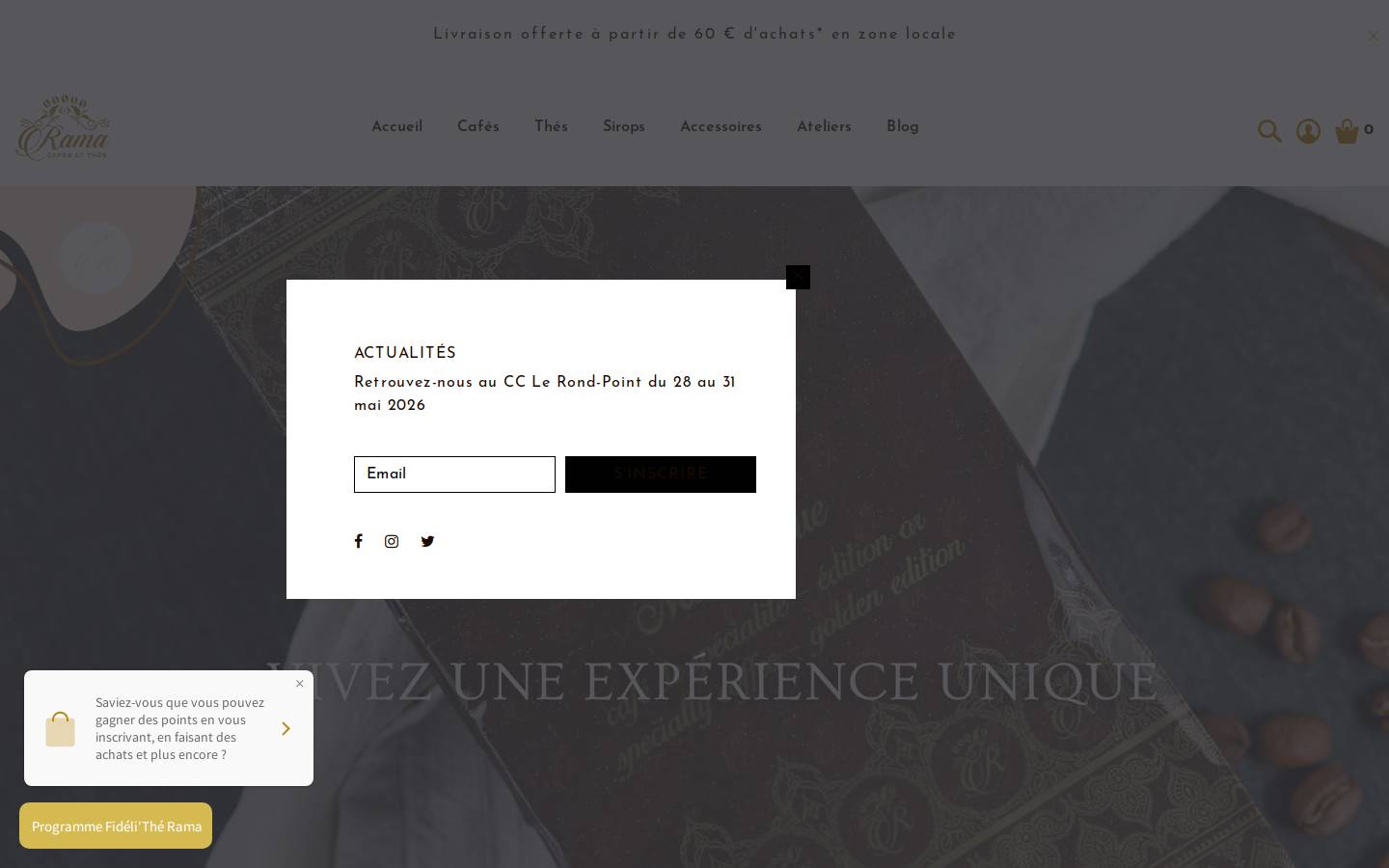 cafes-rama.com homepage screenshot