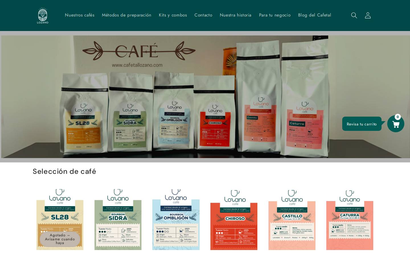 cafetallozano.com homepage screenshot