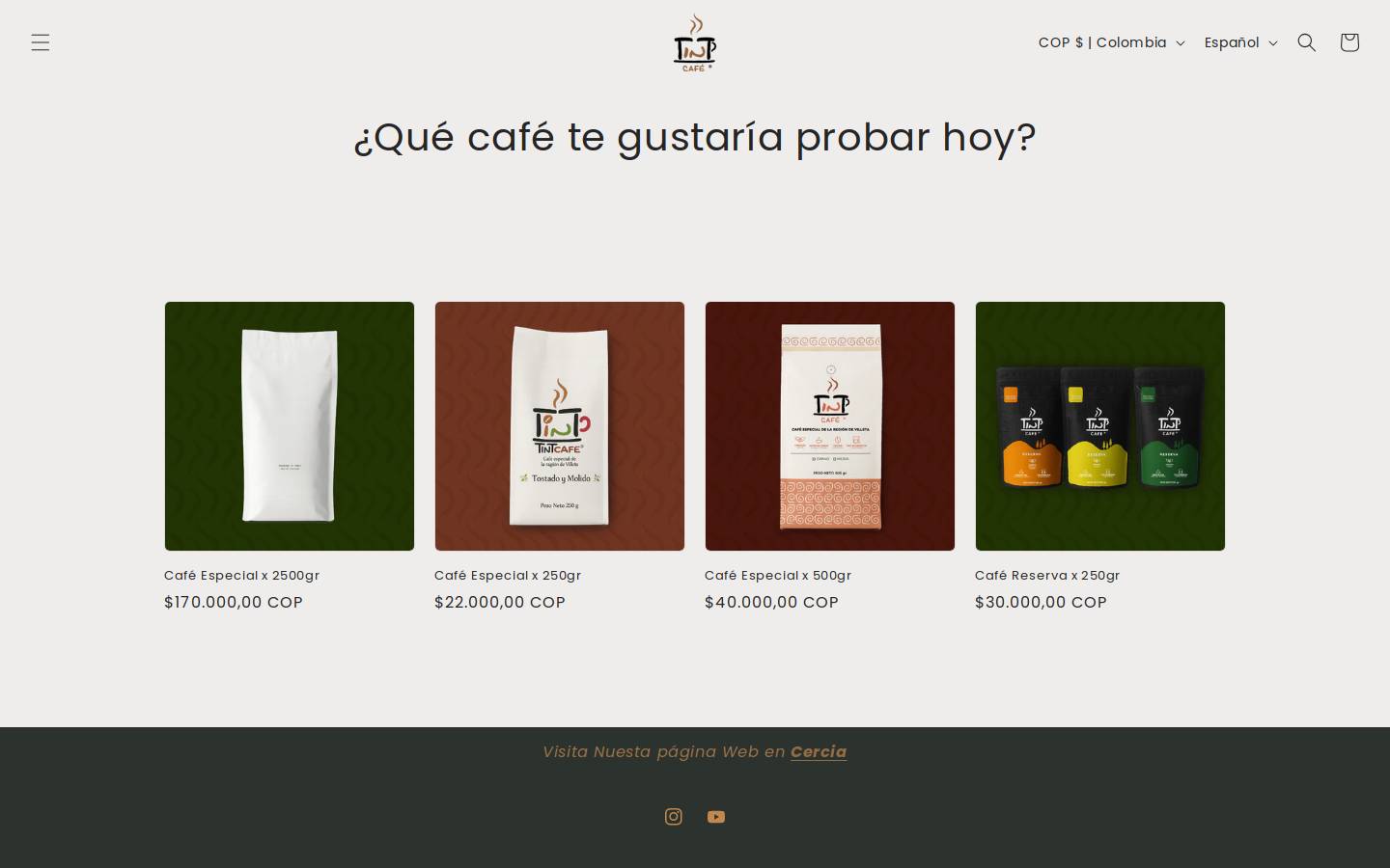 cafetintcafe.com homepage screenshot