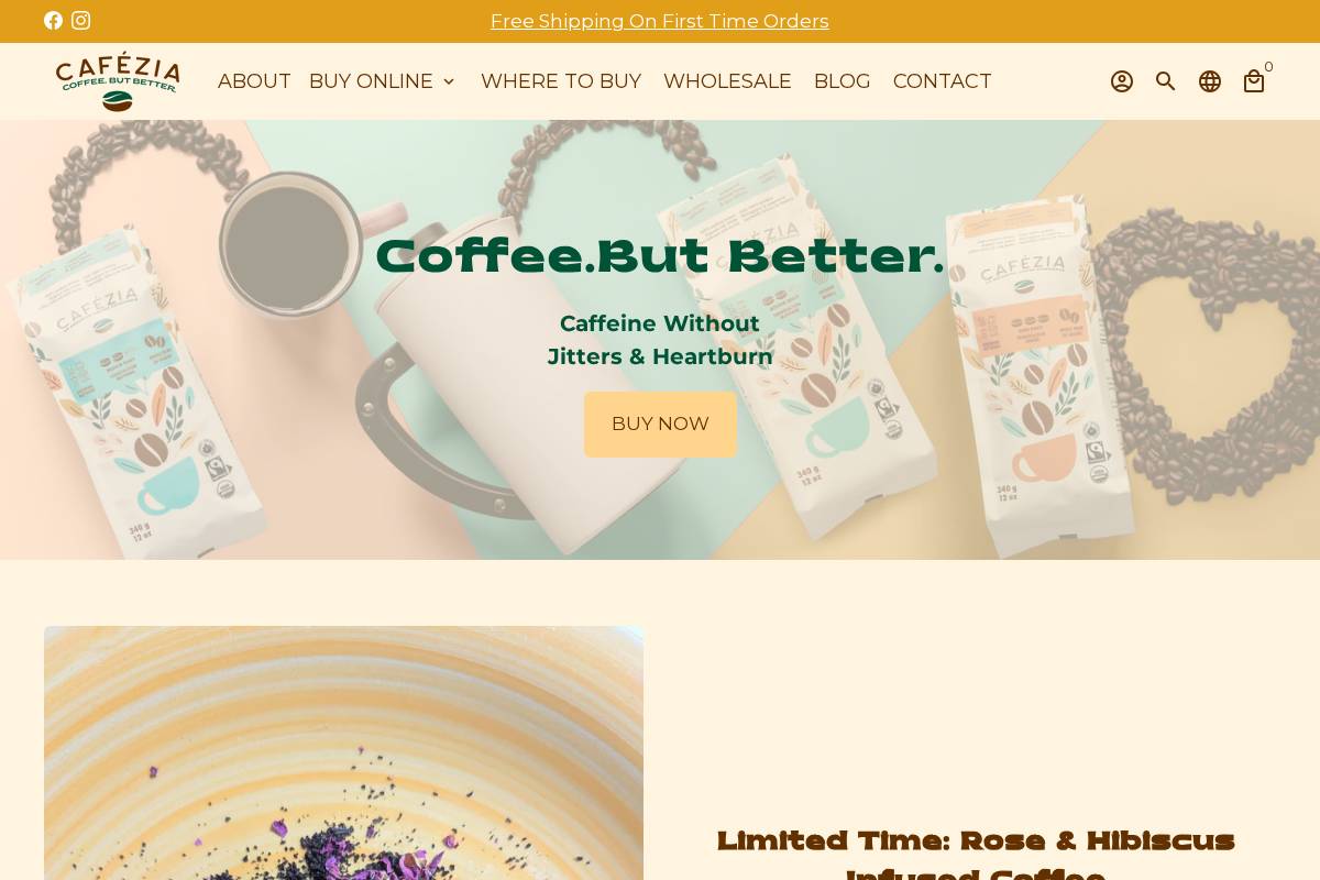 cafezia.ca homepage screenshot