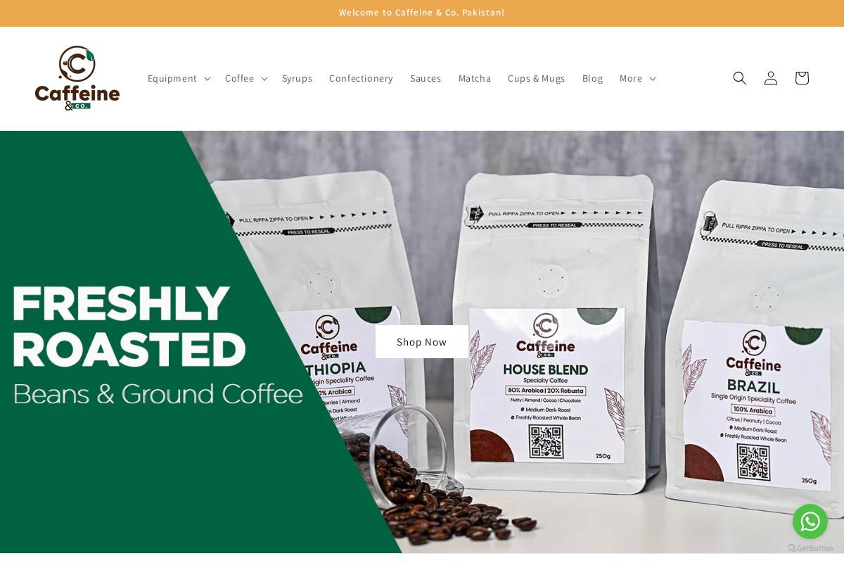 caffeine.pk homepage screenshot