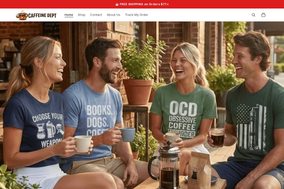 caffeinedept.com homepage screenshot