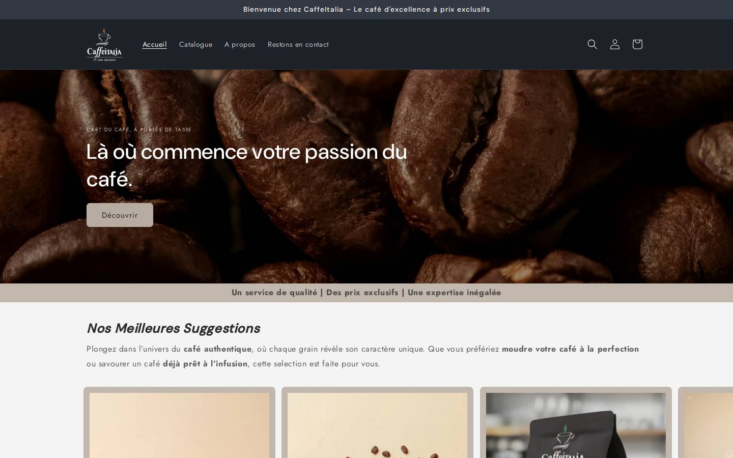 caffeitaliastore.com homepage screenshot