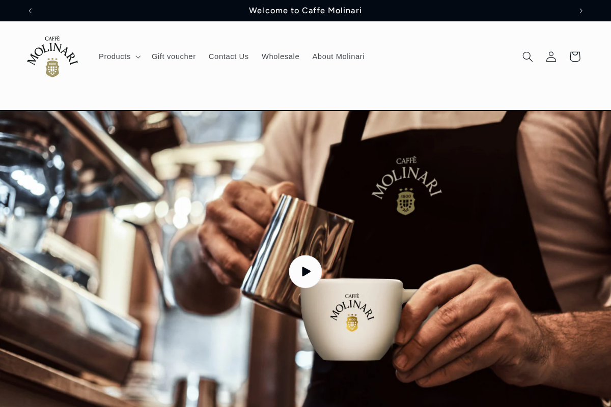 caffemolinari.com.au homepage screenshot