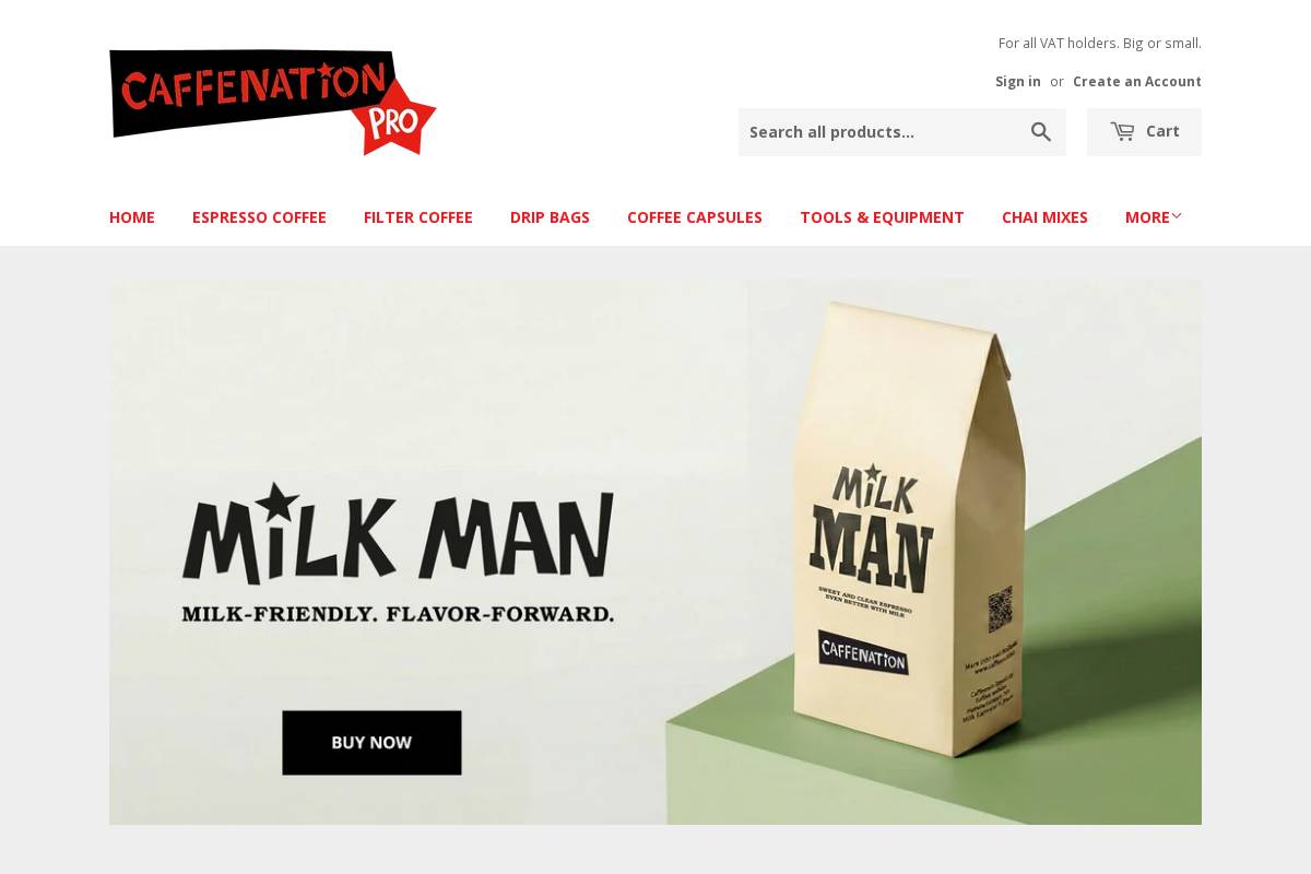 caffenationpro.be homepage screenshot