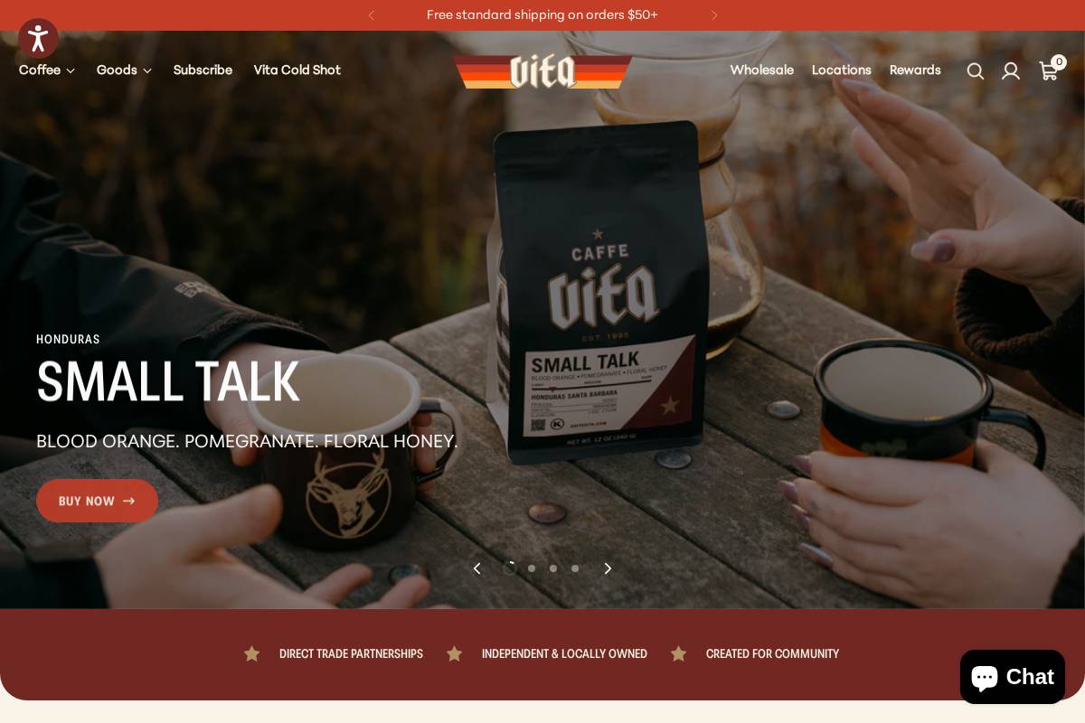 caffevita.com homepage screenshot