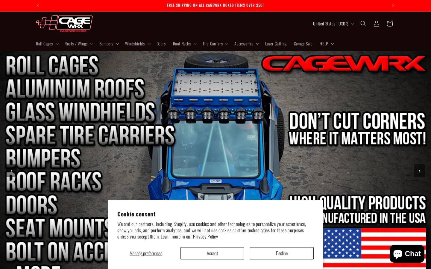 cagewrx.com homepage screenshot