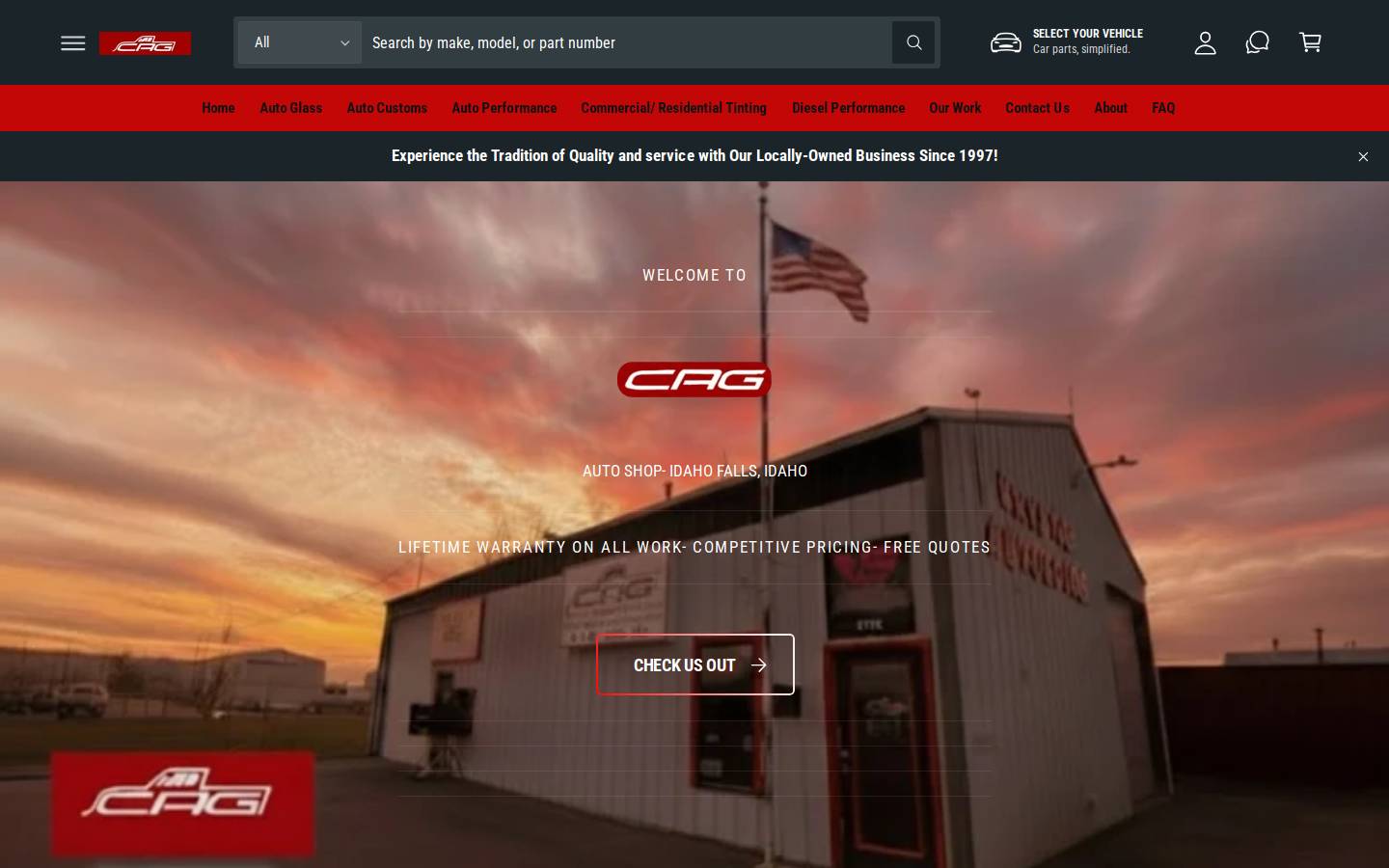 cagperformance.com homepage screenshot
