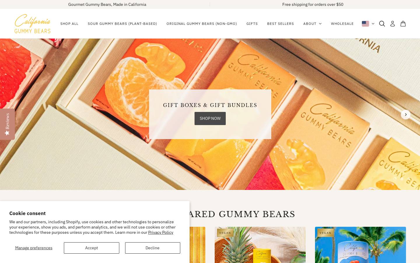 CAGummyBears homepage screenshot
