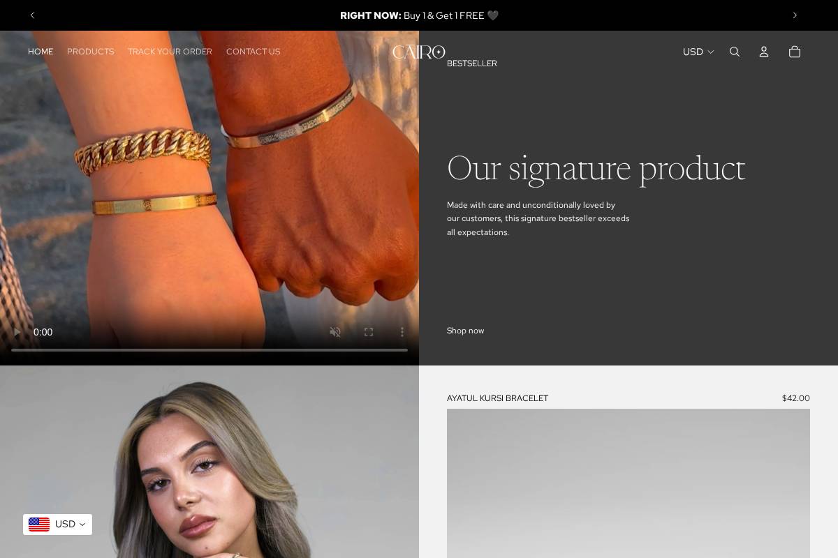 Cairojewellery homepage screenshot