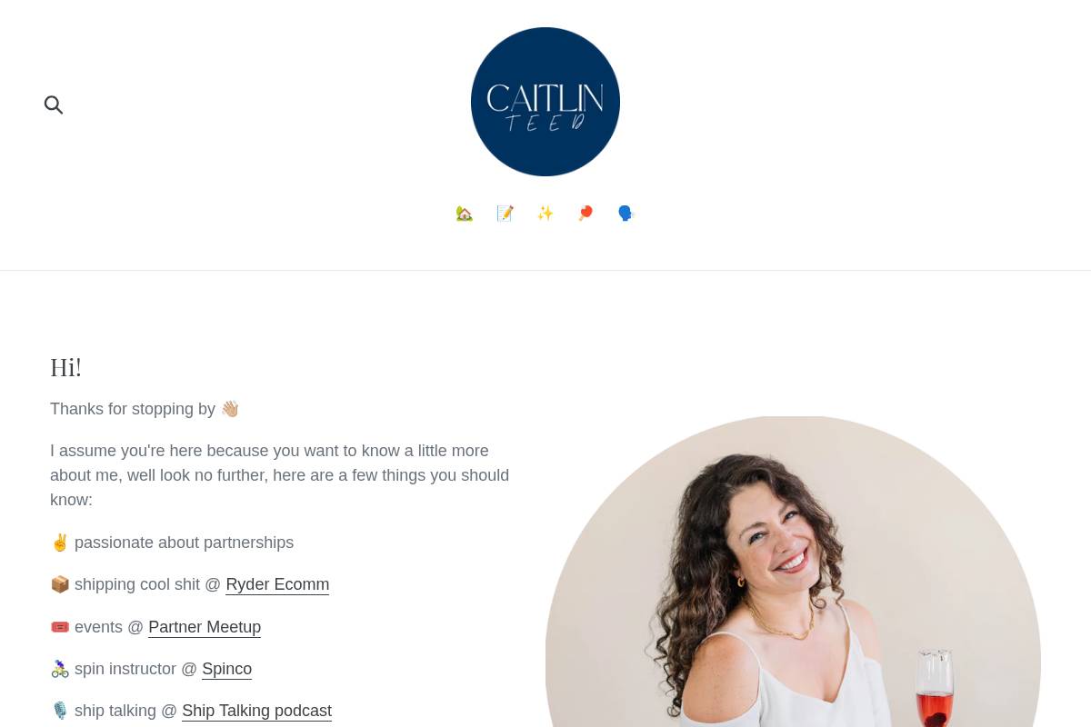 caitlinteed.com homepage screenshot