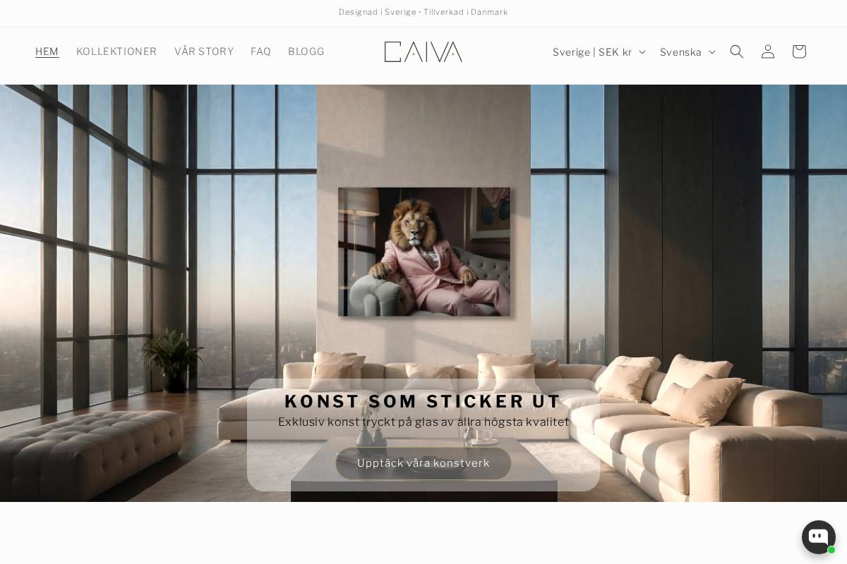 CAIVA Art homepage screenshot