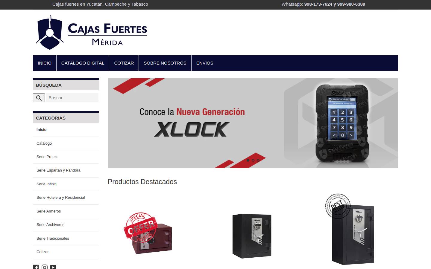 cajasfuertesmerida.com homepage screenshot