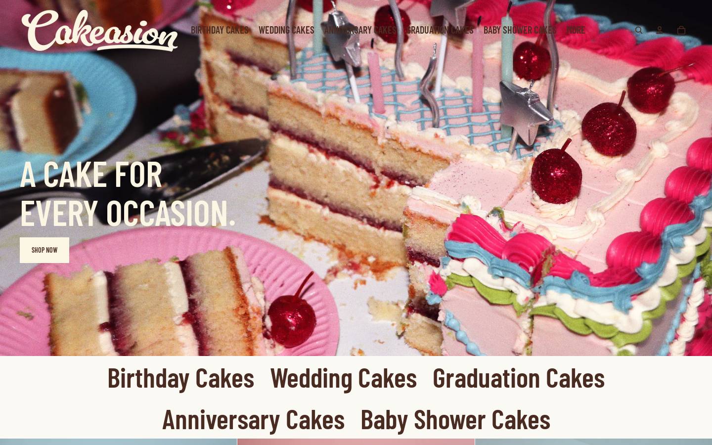 cakeasion.com homepage screenshot