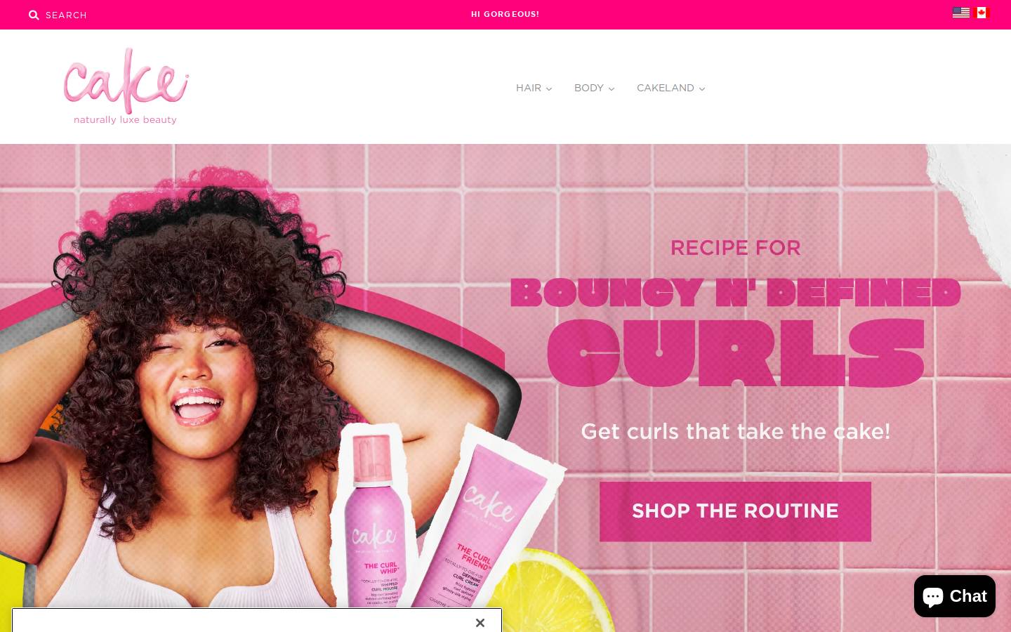 Cake Beauty homepage screenshot