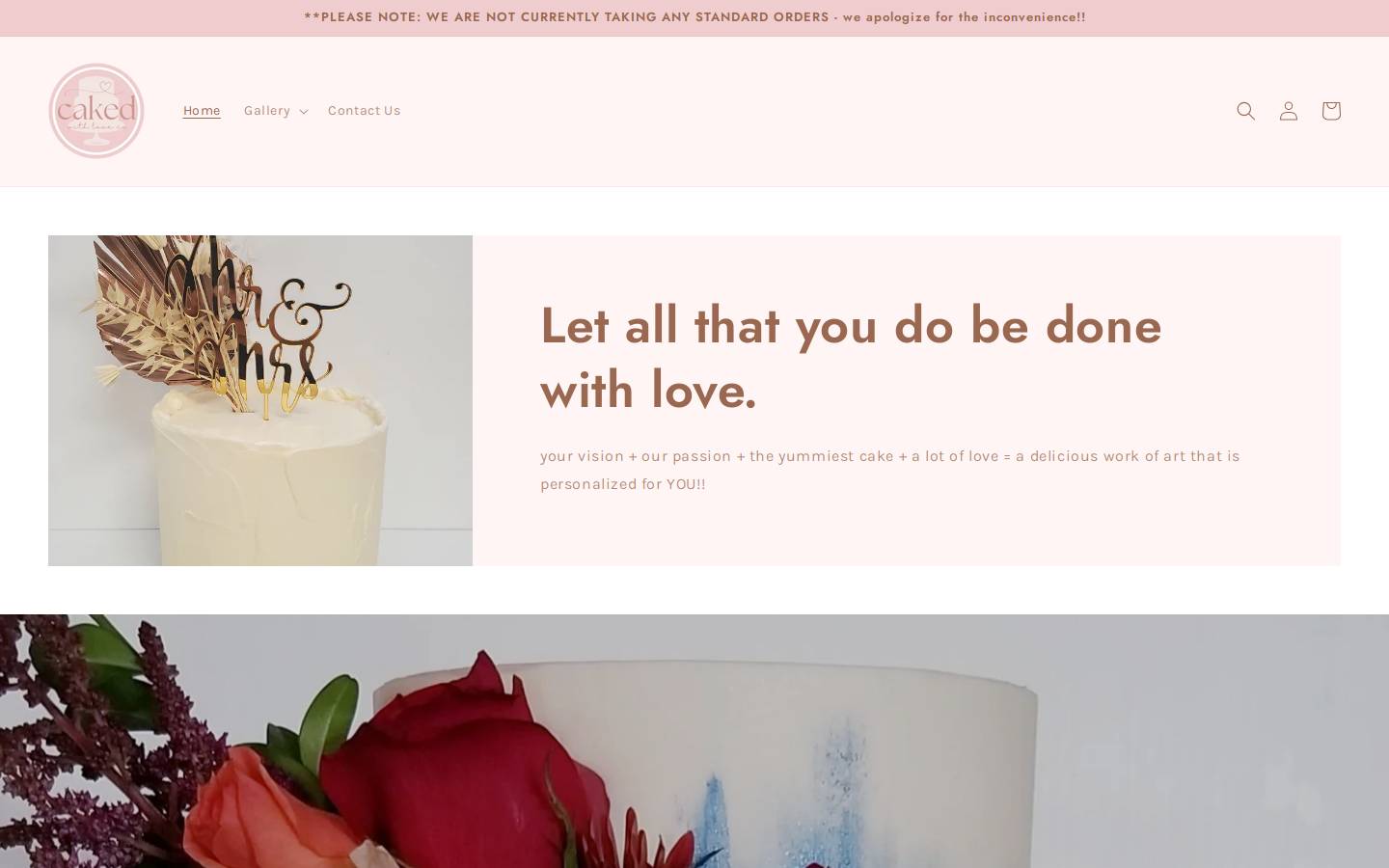 cakedwithloveco.ca homepage screenshot