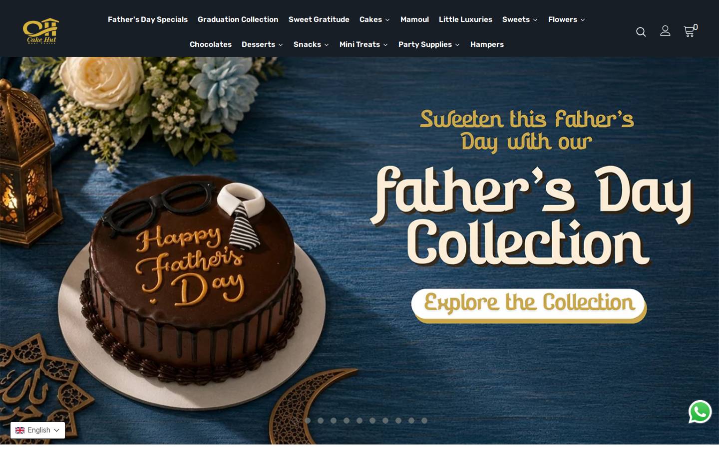 cakehutuae.com homepage screenshot