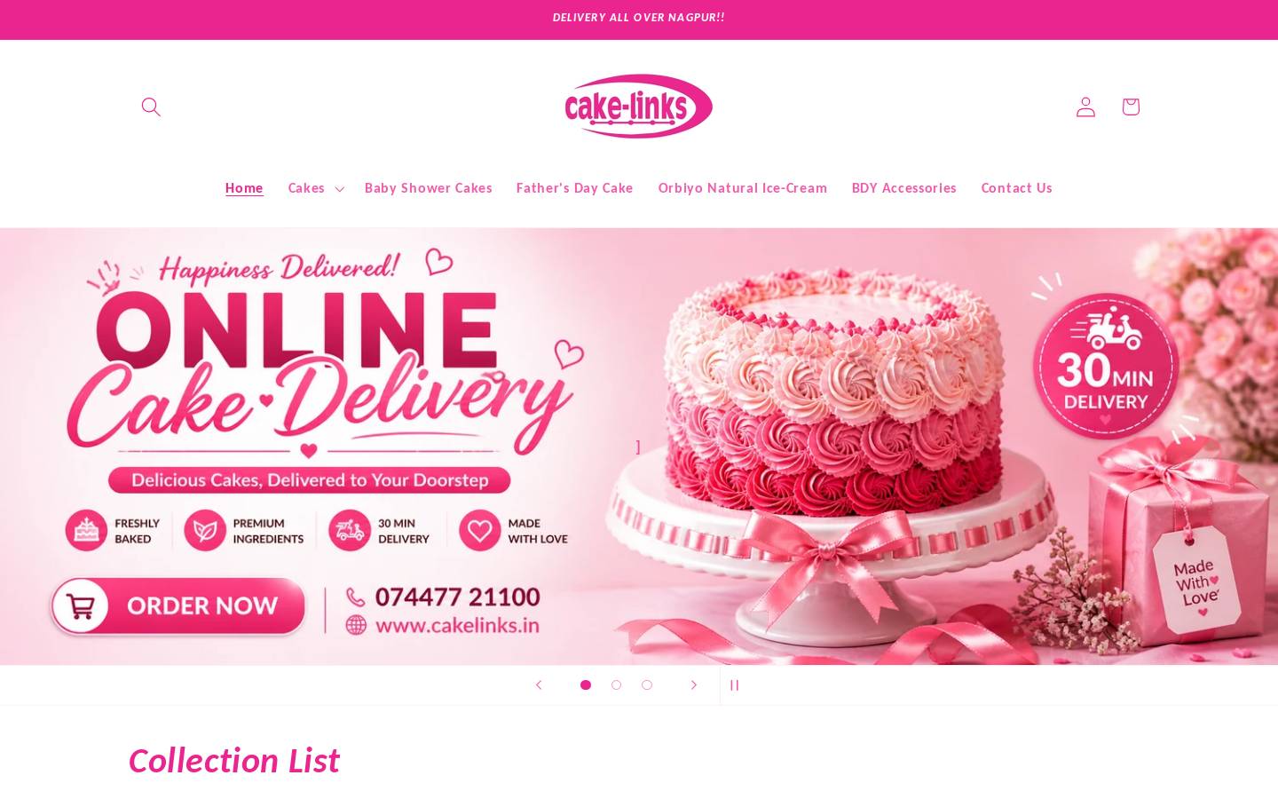 cakelinks.in homepage screenshot