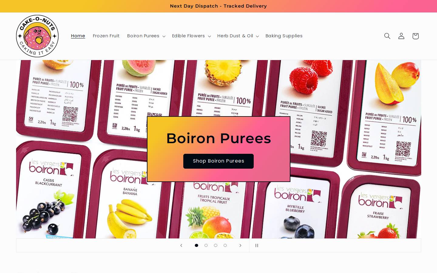 cakeonuts.com homepage screenshot