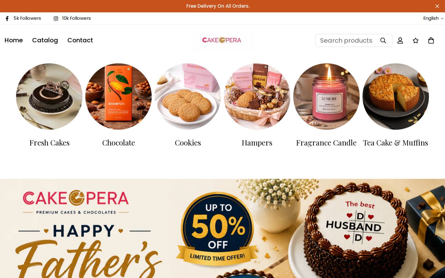 cakeopera.in homepage screenshot