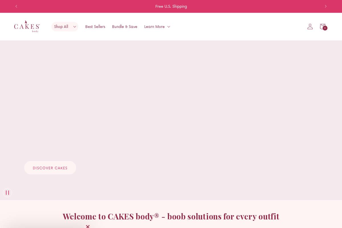 CAKES body homepage screenshot